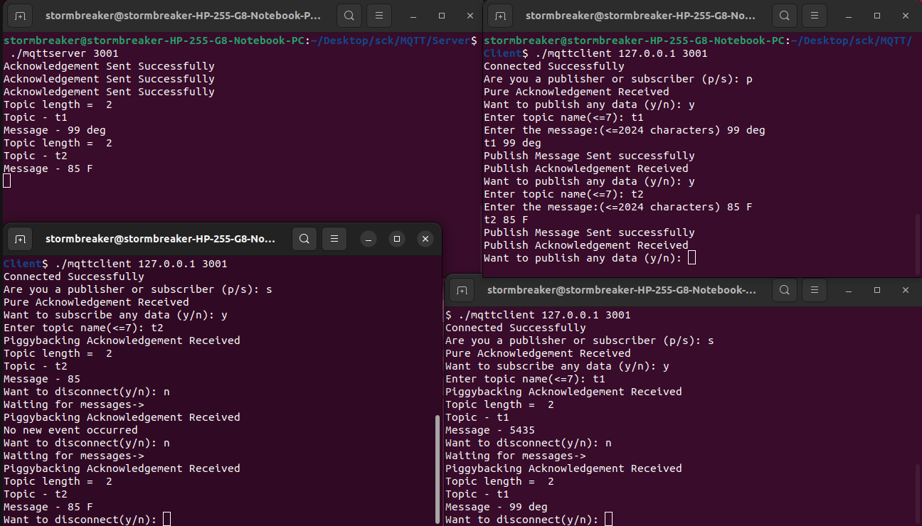 Implementation of MQTT Protocol